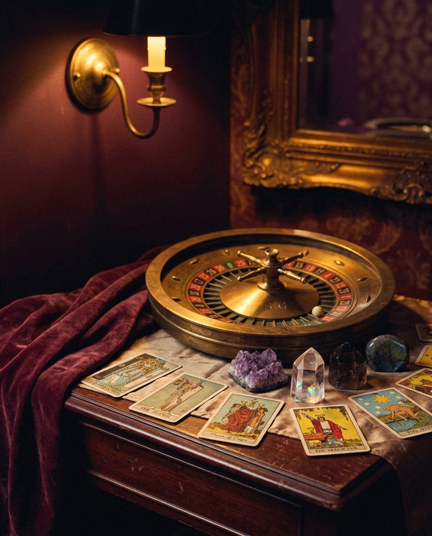 Player holding mobile device displaying casino interface